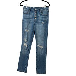 No Boundaries Womens Distressed High-Rise Skinny Jeans Junior Size 11